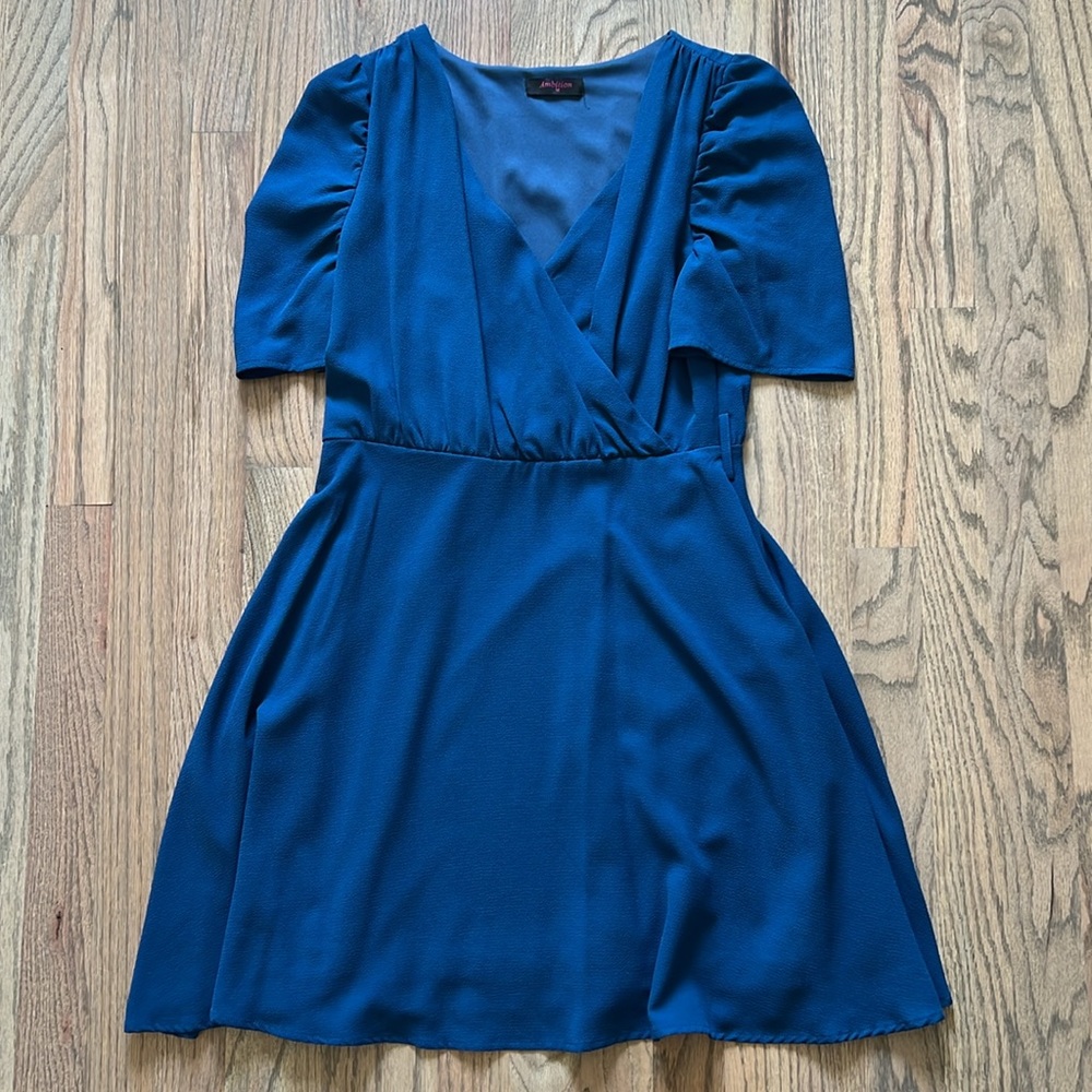 Worn once- Ambition Lined Blue Wedding Guest Dress - Small